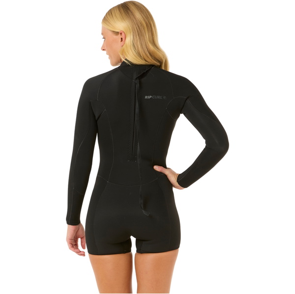 2026 Rip Curl Womens Dawn Patrol 2mm Back Zip Long Sleeve Springsuit Wetsuit 142WSP - Black